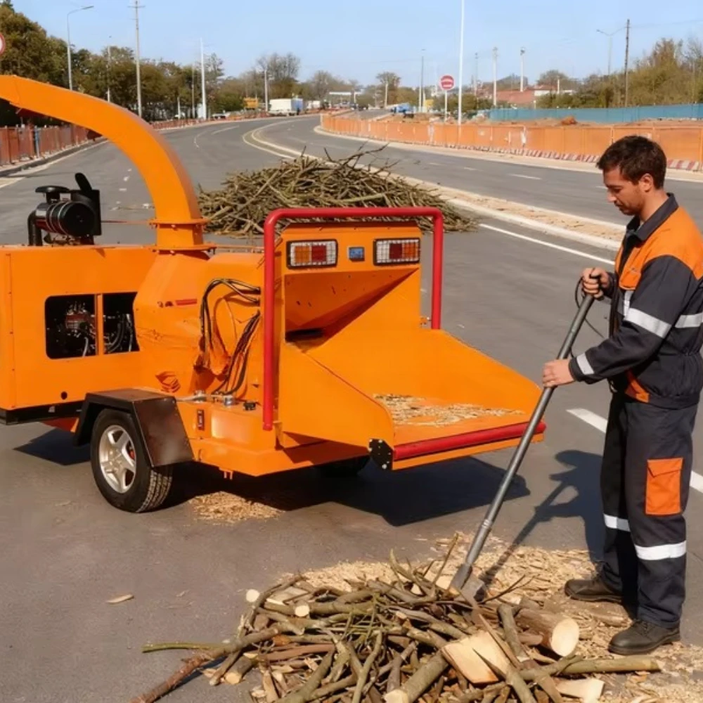 2026 Hot Sale 1-10TPH Tree Branch Wood Chipper Shredder Wood Crusher Machine Engines Electric Motor Provided