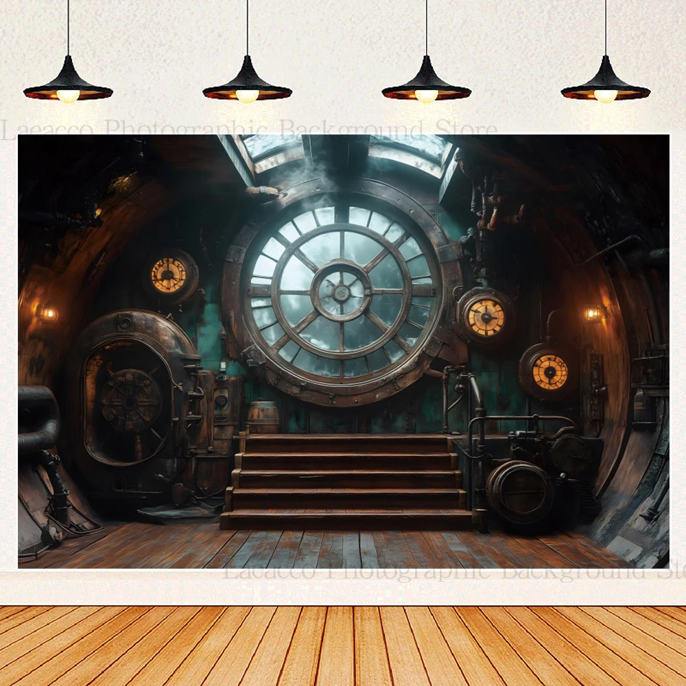 Steampunk Clock Gear Photography Background Children Birthday Party Vintage Industrial Theme Backdrop Banner Photo Booth Props