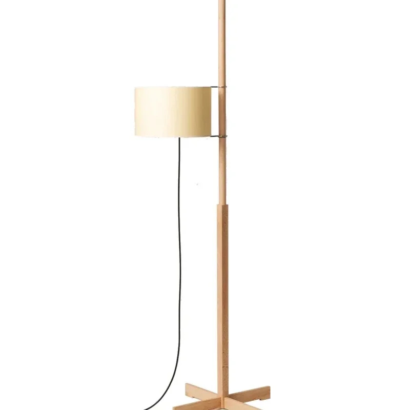 New! Zhongshan Wooden Frame Fabric Shade Nordic Corner Standing Floor Lamp For Hotel