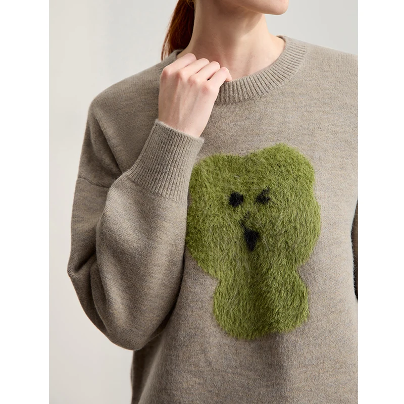 AMII Women's Casual Loose Fit Long Sleeve Sweater 2025