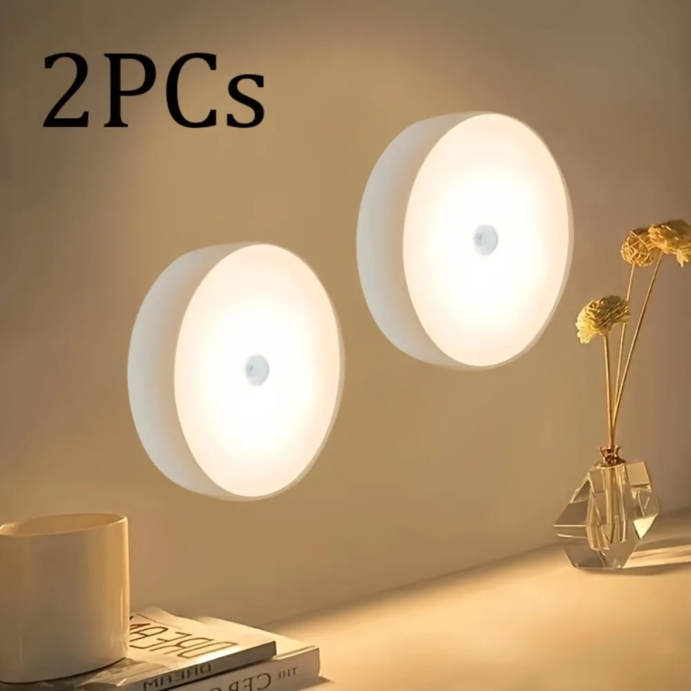 2pcs- Sensor Light 8LED Night Light, Motion Sensor Night Light- Super Sensitive PIR Detection Instant Opening/Closing- Energy Sa