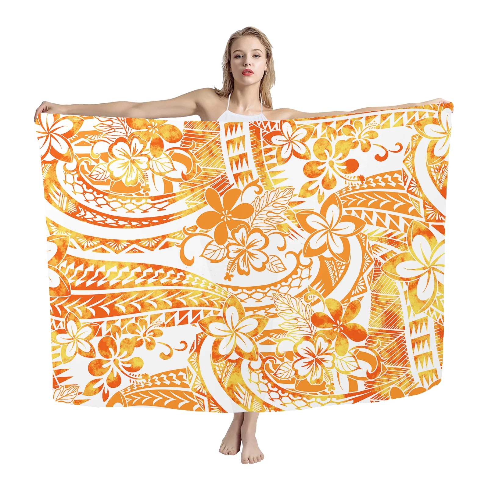 Summer Custom Sarong Rugby Team LOGO Polynesian Tribes Print Multi Wear Beach Sarong Swimsuit Wrap Lavalava Sarong Men Cover