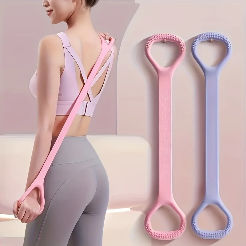 3pcs Figure-8 Silicone Yoga Resistance Bands - Universal Elastic Fitness Stretch Ropes, Suitable for Back, Waist, and Arm