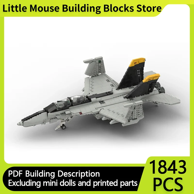 

Military Aircraft Model MOC Bricks A-18E Supersonic Fighter Falcon Modular Technology Gifts Children Toys Suit Holiday Assemble