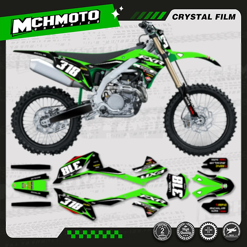 

MCHMFG для KAWASAKI KXF250 KX250 2021 2022 2023 2024 KXF450 KX450 2019-2023 пользовательские графические наклейки для мотоцикла, комплект наклеек 003