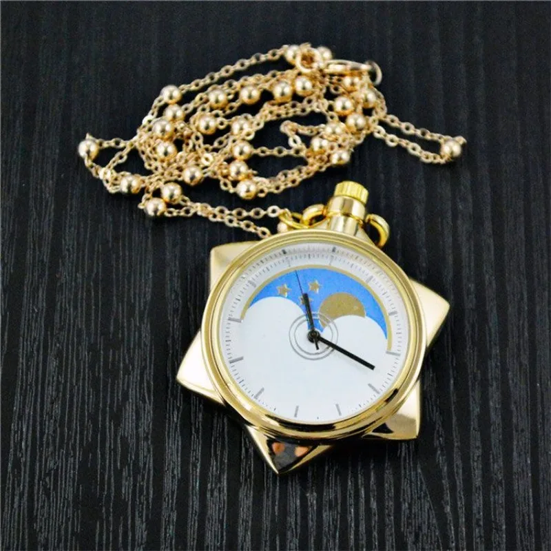 New Sailor Moon Anime Peripheral Water Bingyue Quartz Wall Watch Cute Girly Heart Electronic Pocket Watch Pendant Gift Wholesale