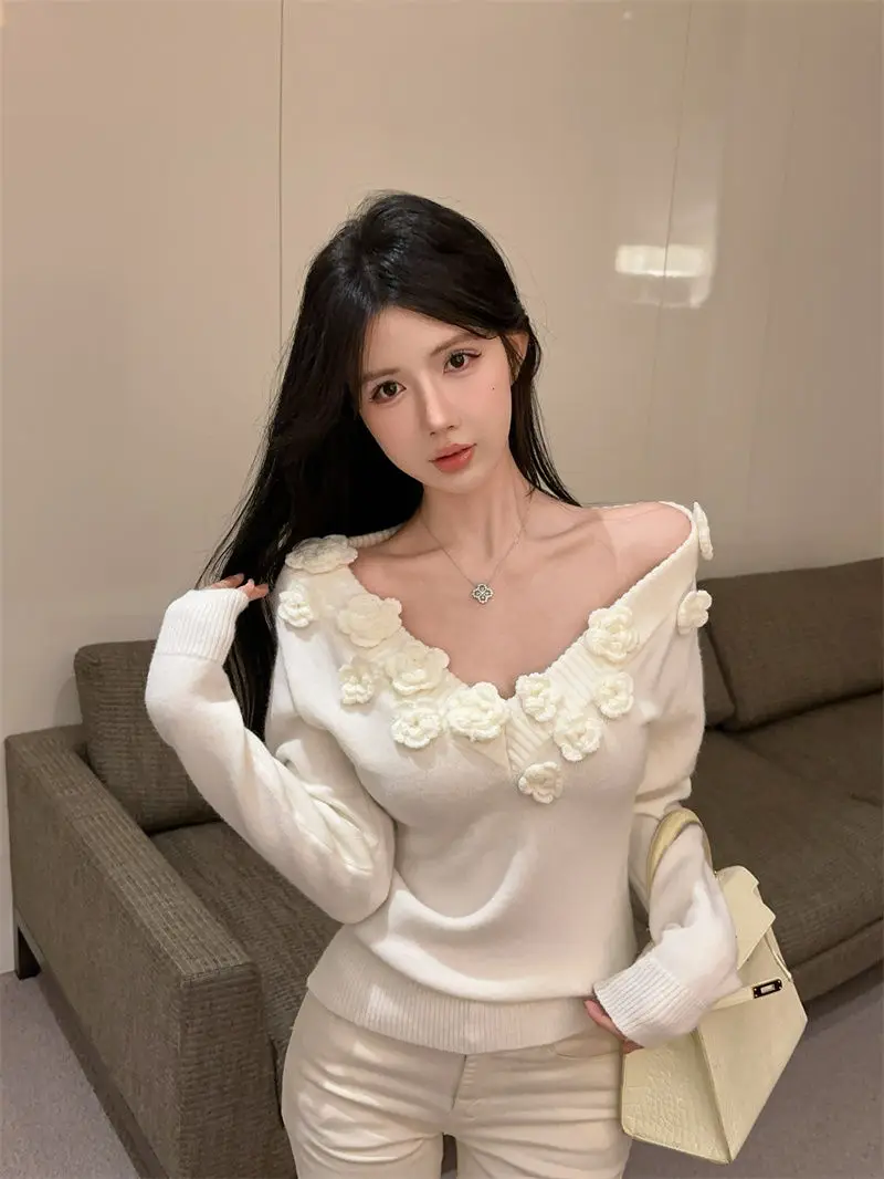 

Sweaters Jumpers Pullovers Woman V Neck Single Breasted Y2K Metal Concert Daily Festival Rock Alternative Punk Subculture Fall