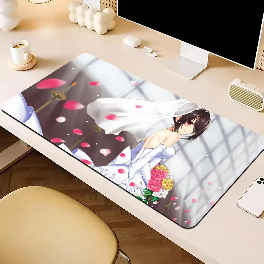 Tokisaki Kurumi     Mouse Pad game teclado XXL Mouse Pad Large Computer Laptop Non-slip Keyboard Desk Mat Mousepad