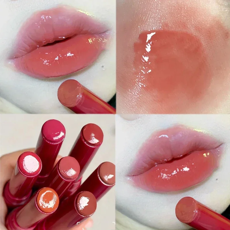 Glass Tea Red Brown Lipstick 8 Colors Moisturizing Water Light Solid Lip Gloss Jelly Mirror Lip Glaze Tint Makeup Cosmetics New