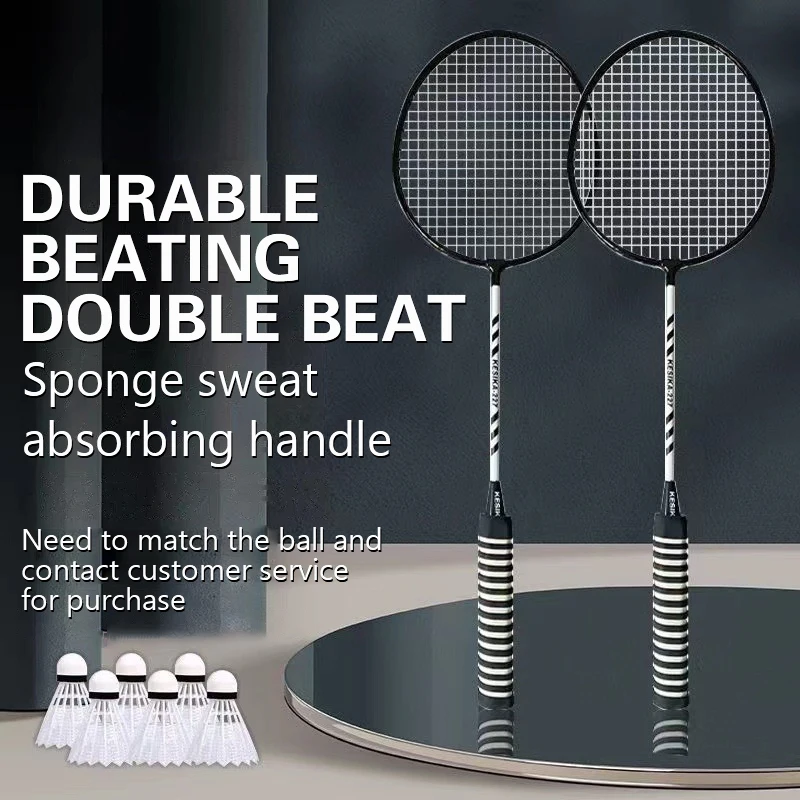 New Non-Slip Badminton Racket Badminton Racket Double Racket Durable 2 Rackets High Elasticity Sweat Absorbent King Foam