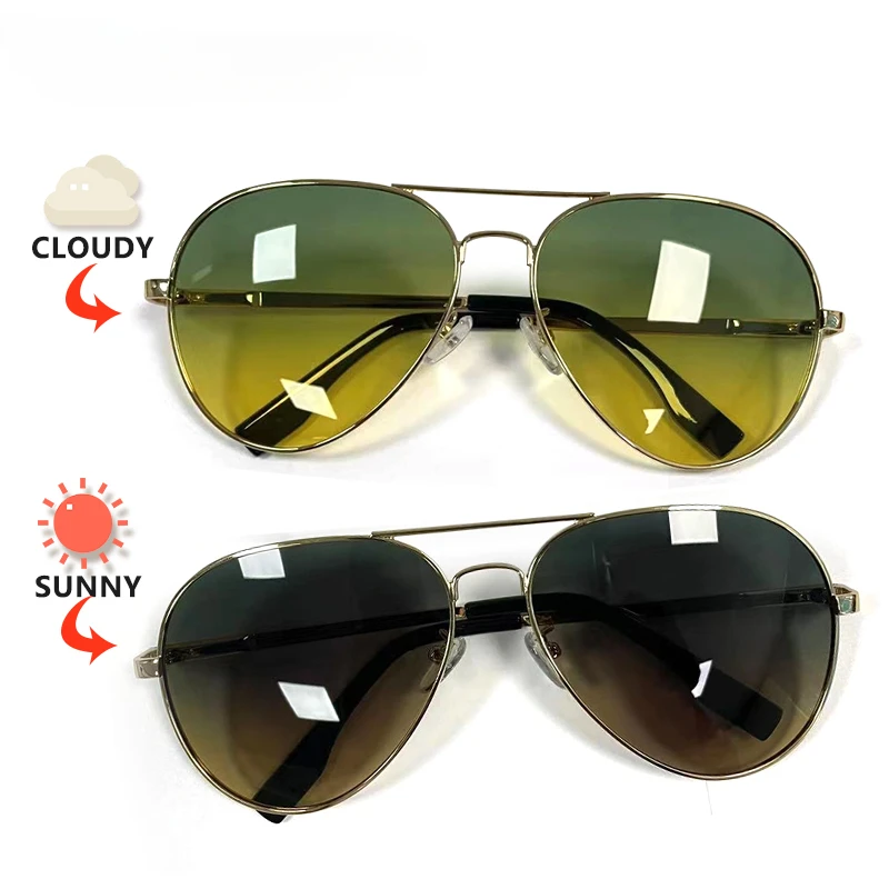 Pilot Sunglasses Men Polarized Sun Glasses Photochromic Day Night Driving Glasses Women Chameleon Goggles UV400 Gafas De Sol