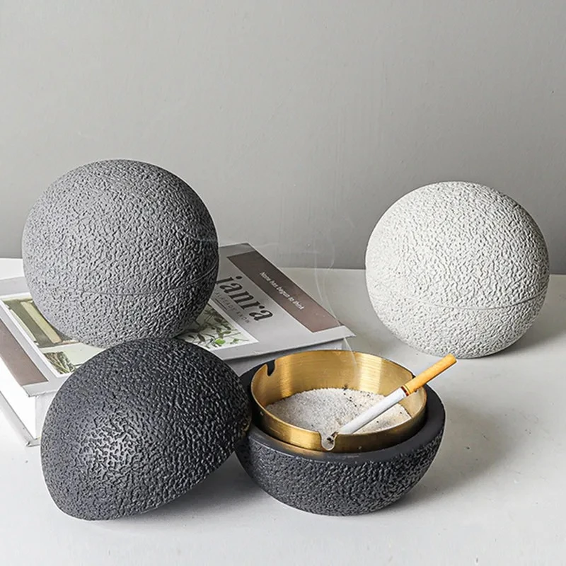 

Planet Ashtray Light Luxury Cement Cigar Ashtray Creative Anti Fly Ash Office Decoration Home Lighter and Smoking Accessories