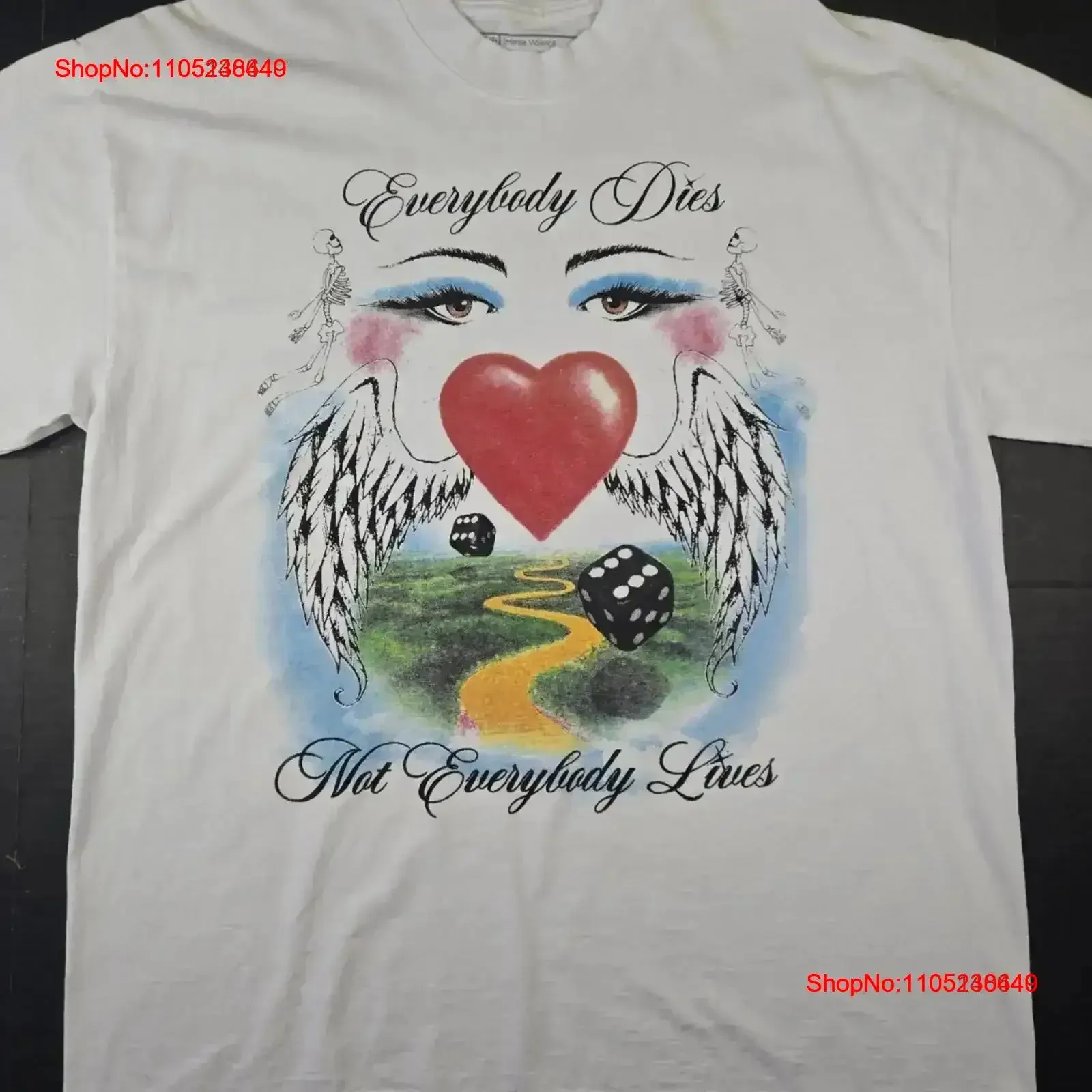 Deadstock Drought 'Everybody Dies' T Shirt Sz L 23x30 White New vintage Washed streetwear Breathable Comfortable Casual fashion