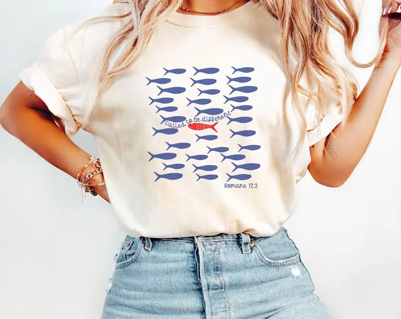 Called to be Different Fish T-shirt Christian Shirt Cute Fish Motivational Tee Romans Shirt Church Top Christian Gift Tee