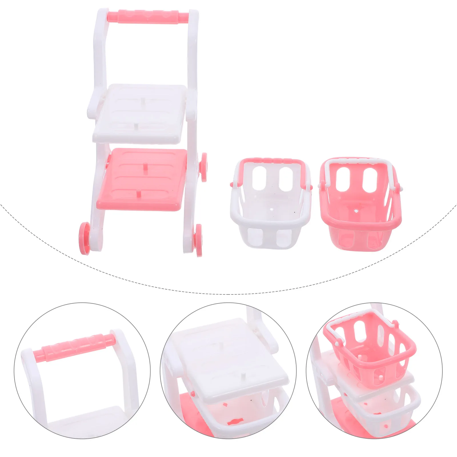 8 pçs carrinho de compras de supermercado das crianças realista mini carrinho de compras fingir jogar criança design de armazenamento leve interior