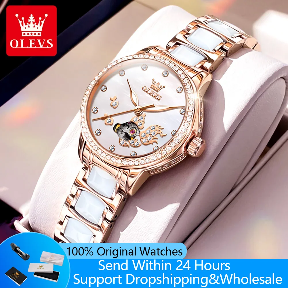 

OLEVS 7001 Woman Watch Fashion Hollow Waterproof Automatic Mechanical Watch For Women Luminous Original Elegant Woman Wristwatch