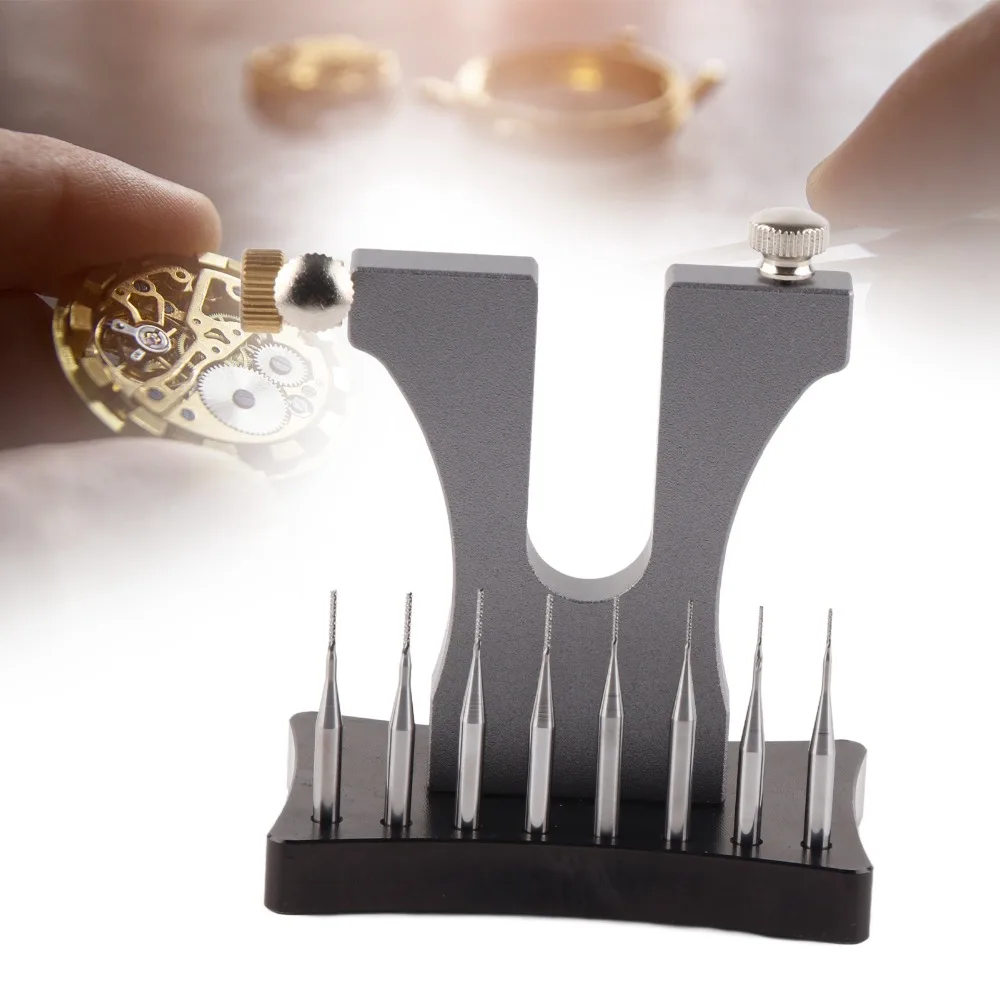 

8 Pins Set Watch Screw Extractor High Hardness Alloy Plastic Storage Box Broken Screw Extractor Damaged Screw Jewelry Repairing