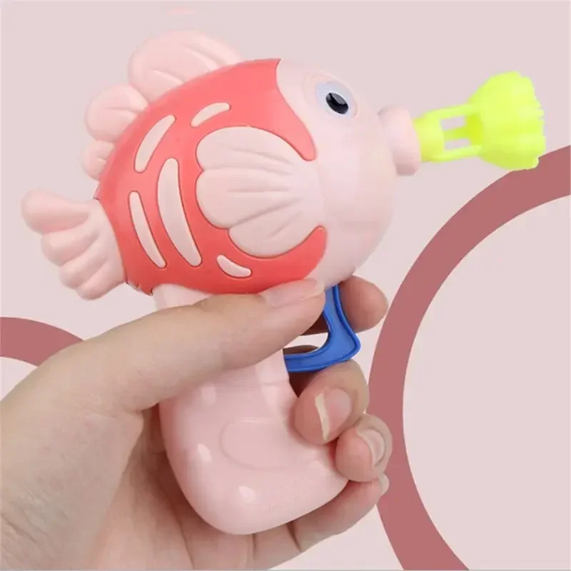 1Pc Cute Fish Soap Water Bubble Gun Bubble Blower Machine Toy for Kids Children Manual Gun Blower Bubble Machine Games for Kids