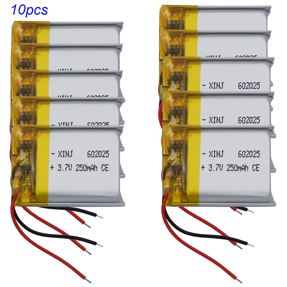 10ชิ้น3.7โวลต์250มิลลิแอมป์ต่อชั่วโมง0.92Wh ชาร์จได้แบตเตอรี่ Lipo สำหรับนาฬิกา SAT NAV บลูทูธลำโพงนำบันทึกการขับขี่602025