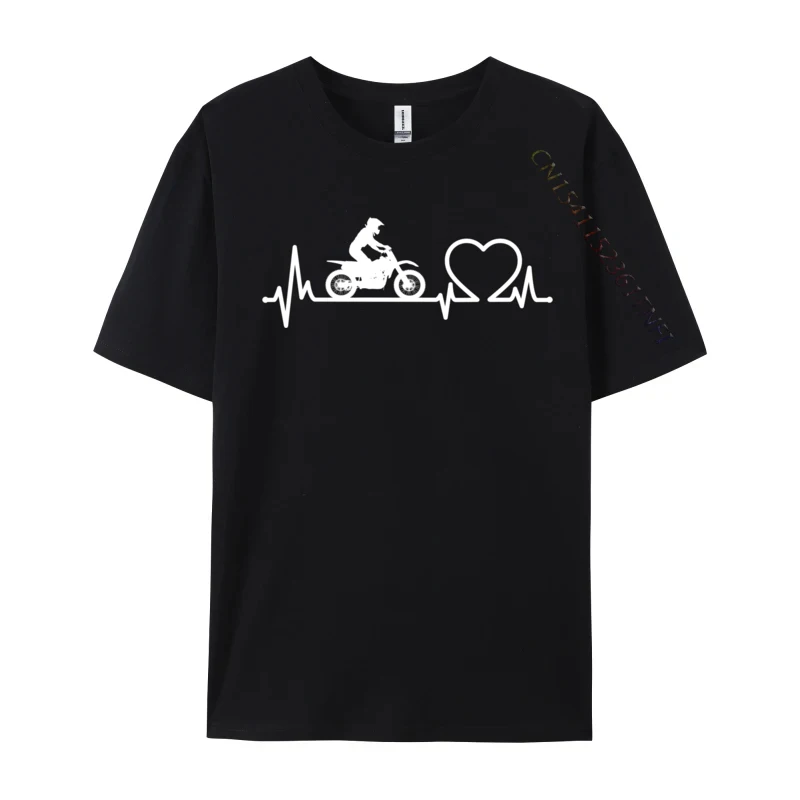 Ecg Heartbeat Dirt Biker Motorcycle Enduro Motocross Biker Normal Tshirts Tops T Shirt Family Cotton Funny Clothing Shirt Men