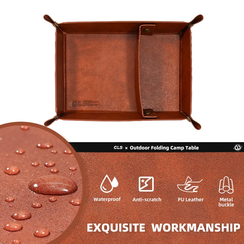 

CLS Outdoor PU Storage Tray Finishing Storage Bedroom Car Camping Accessories Jewelry Key Sundries Storage Box