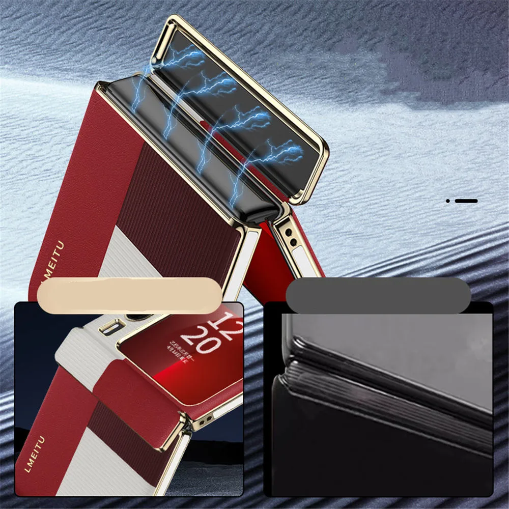 เคสบานพับแม่เหล็กหนังวัวแท้สําหรับ Huawei Pura X Business Cover