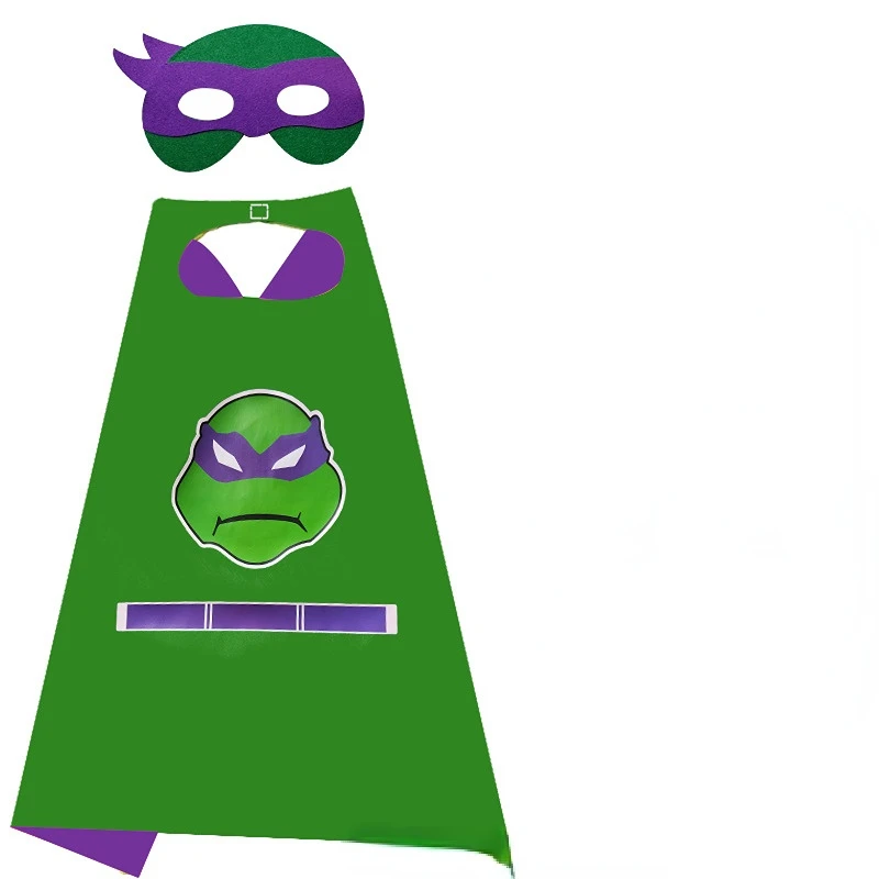 Children\'s Ninja Turtles Cosplay Costume Superhero Cape Mask Set Halloween Performance Costume Cape