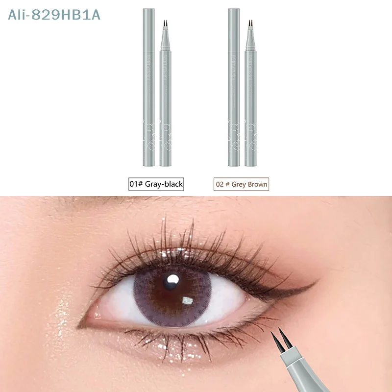 Ultra Fine Double Forked Tip Liquid Eyeliner Lower Eyelash Pen Ultra-thin Quick Dry Smooth 2 Points Eye Liner Lower Lash Pencil