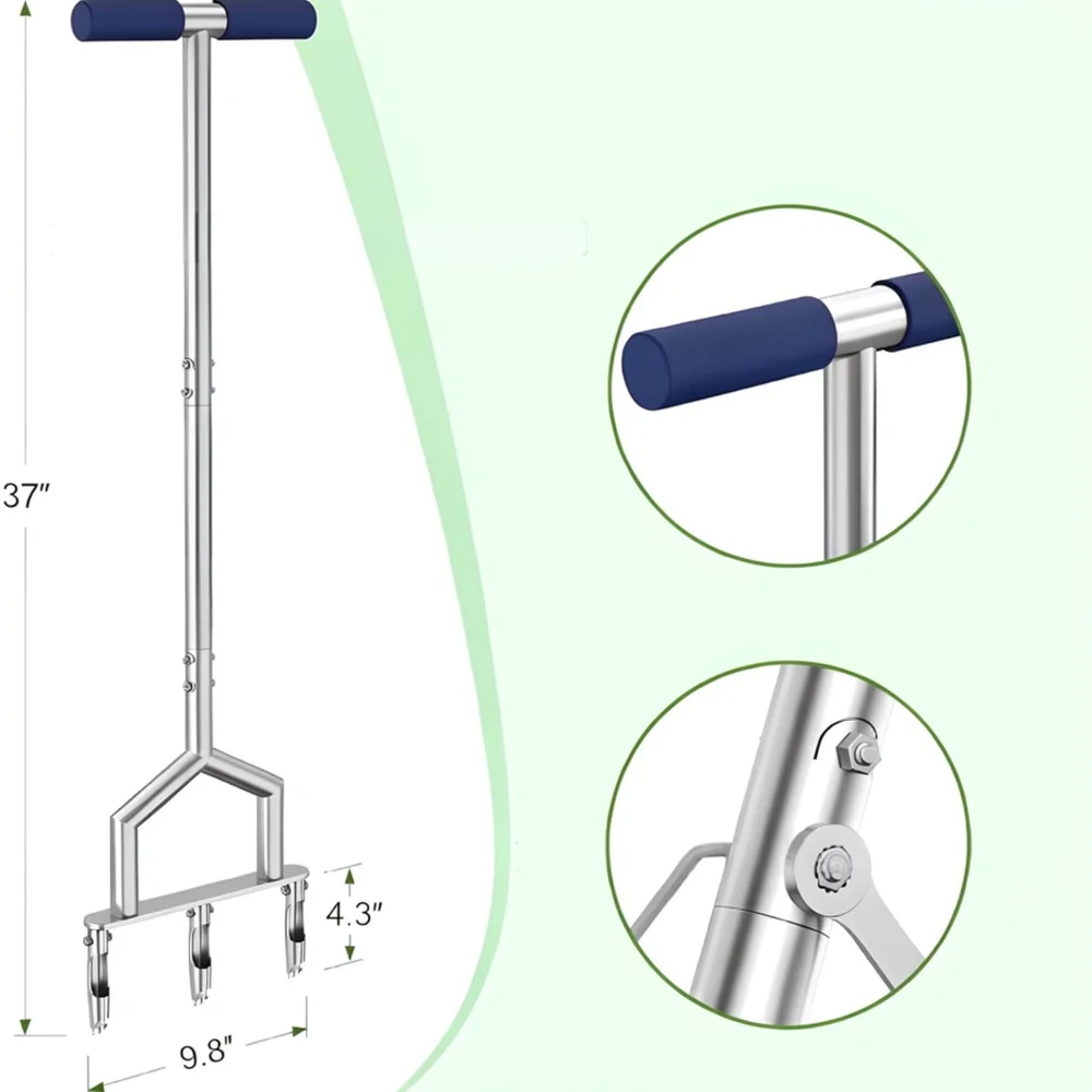 Handheld Lawn Aerator Grass Soil Coring Tool Yard Aeration Equipment Compact Soil Reliever Gardening Maintenance Device