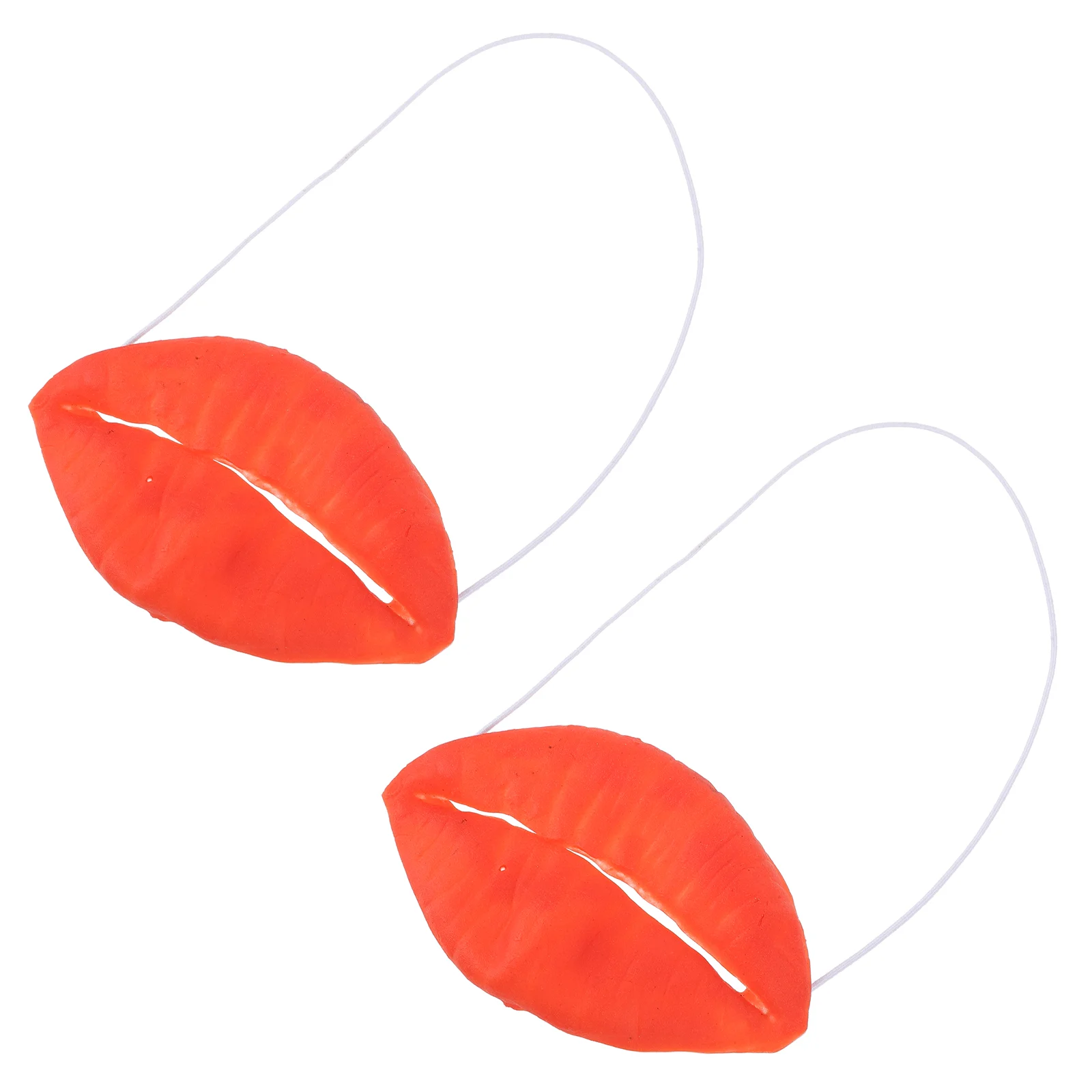 2 Pcs Funny Props Big Mouth Halloween Party Supplies Clothing Sausage Cartoon Red Lips Latex