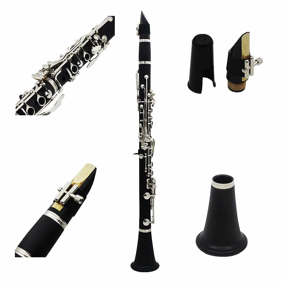 JELO IY-GY0029 B-Flat Soprano Clarinet 17 Nickel Plated Bakelite Bb Keys Woodwind Instruments Bass Clarinet