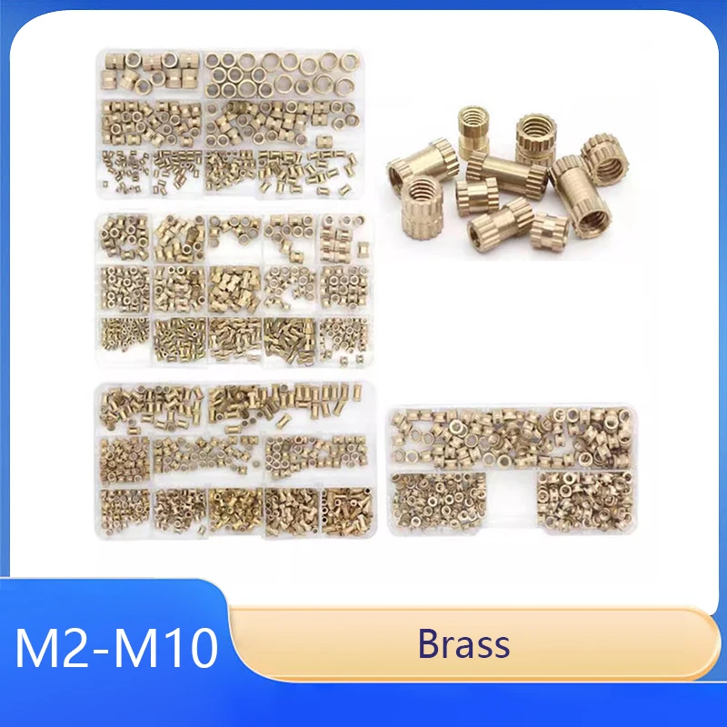 

Brass Insert Knurled Nuts in Boxed Sets: M2 M2.5 M3 M4 M5 M6 M8 M10 Embedded Hot-Melt Nuts for Secure Fastening Kits