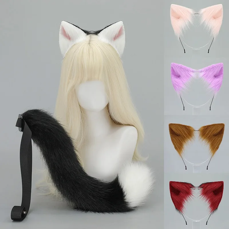 

New styl Animal Cute Plush Fox Cat Ears Gothic Headband Lolita Ears Headwear Furry Artificial Cosplay Christmas Hair Accessories
