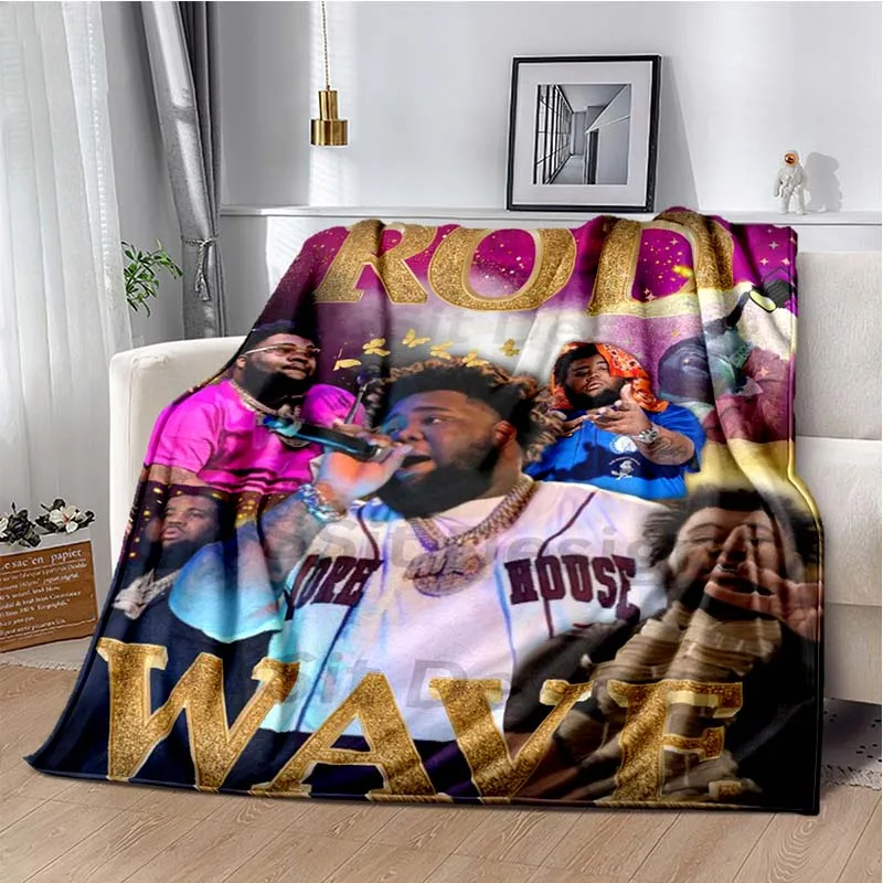 Hip Hop Rapper Blanket Rod Wave Flannel Blanket Soft Warm Throw Bedroom Decor Napping Couch Sofa Bed Chair Cover for Boys Girls