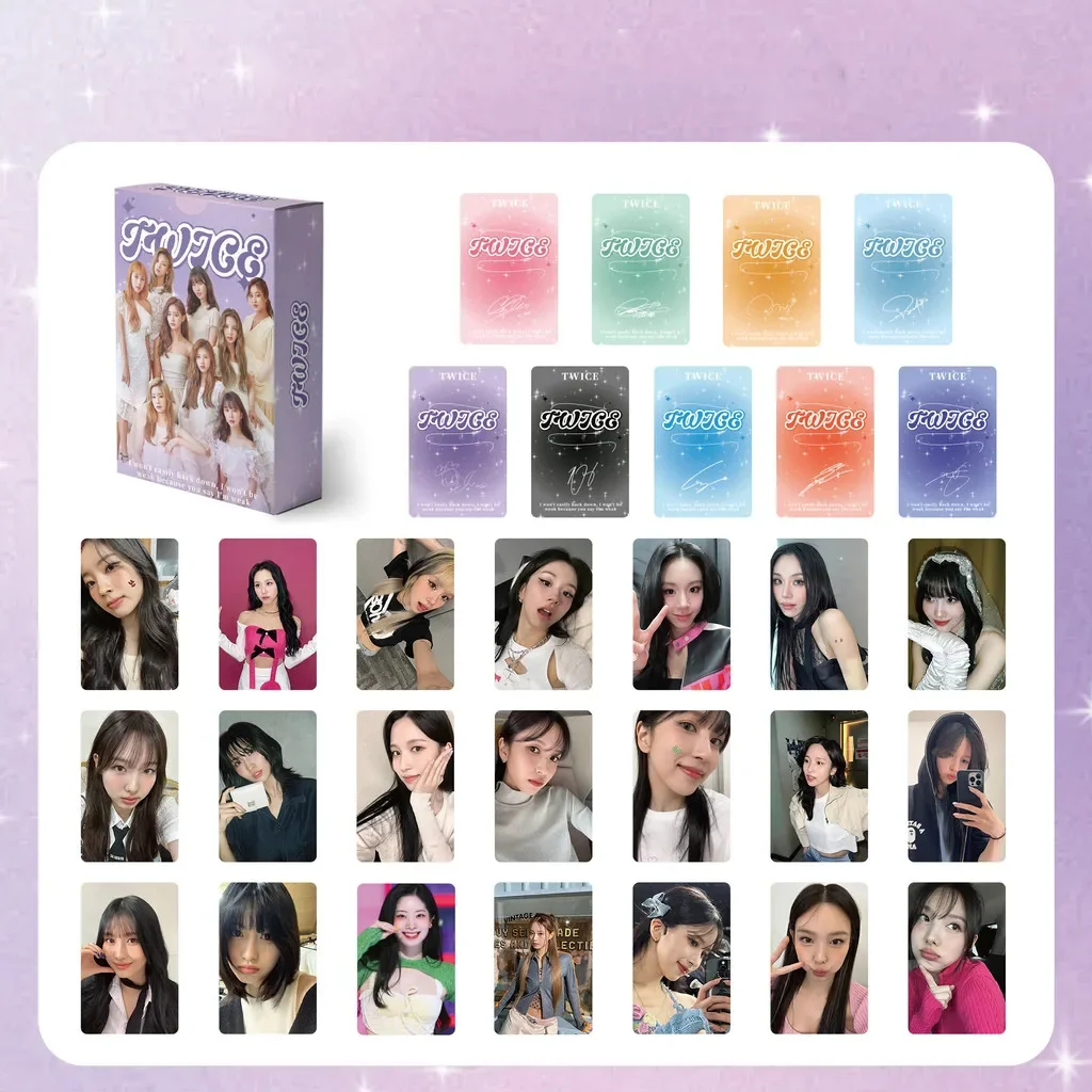 55Pcs Kpop Girls Group TWICE New Album Lomo Card Photocards Double Sided Printd Postcards Fans Collection