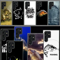 Carp Fishing Cover For Samsung Galaxy S21 S20 S23 FE S22+ S24 Ultra S25 Edge Phone Case S10 Plus Clear Capa Coque Pattern Fundas