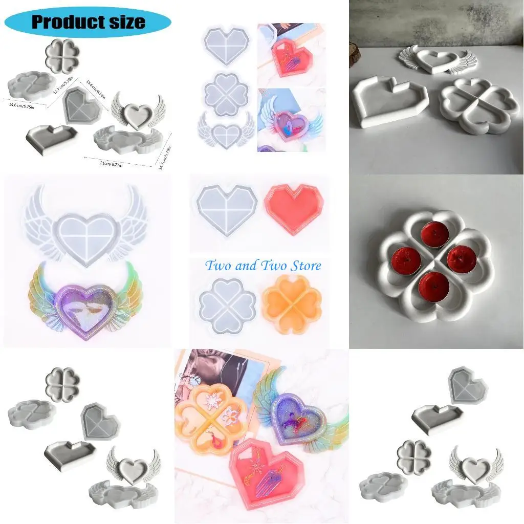 

HX6F Trinkets Dishes And Candy Plates Mold Easy to Clean Silicone Mold for Candy Dishes Creative Holder Tray Crafting Mould