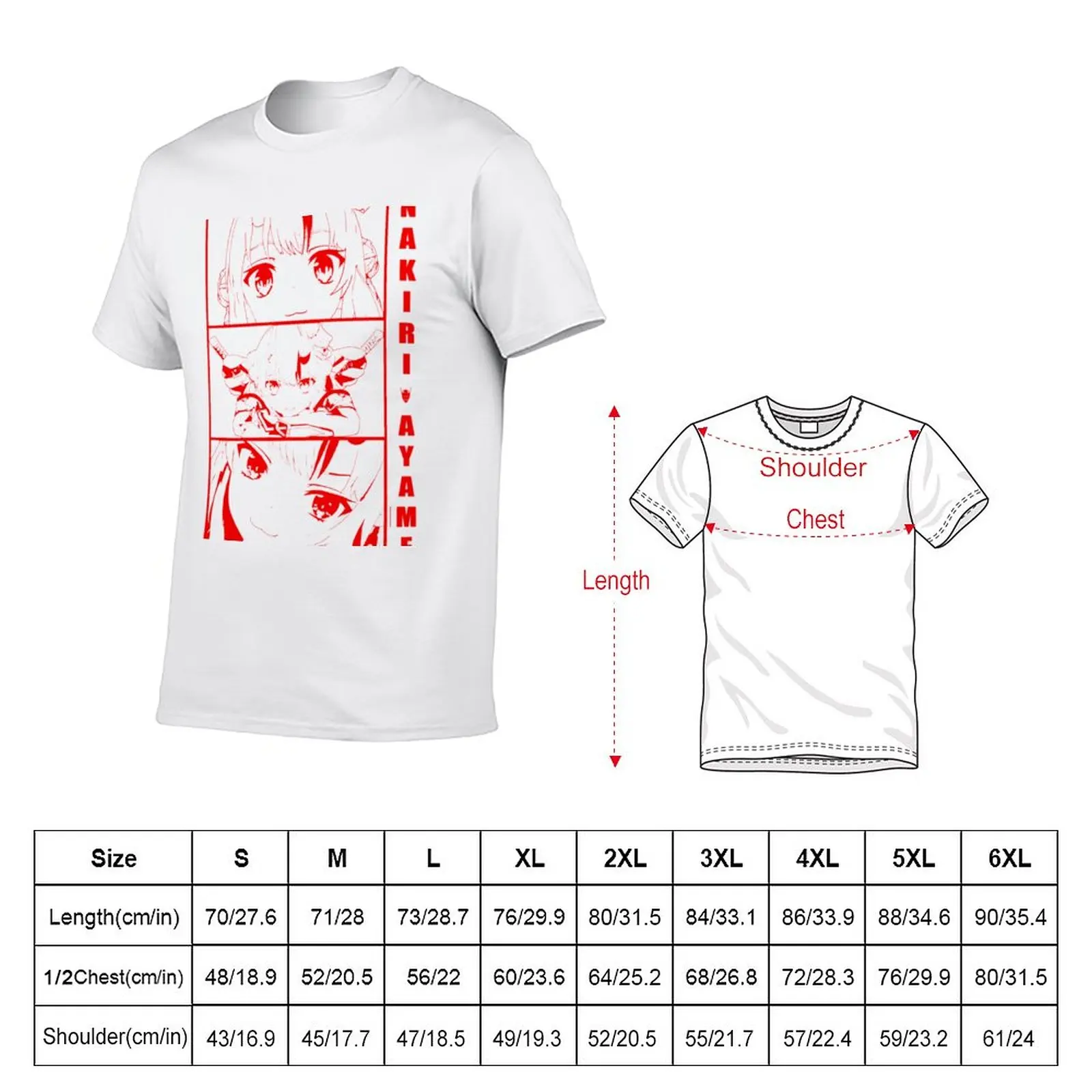 Hololive Nakiri Ayame T-Shirt cute tops summer clothes mens white t shirts