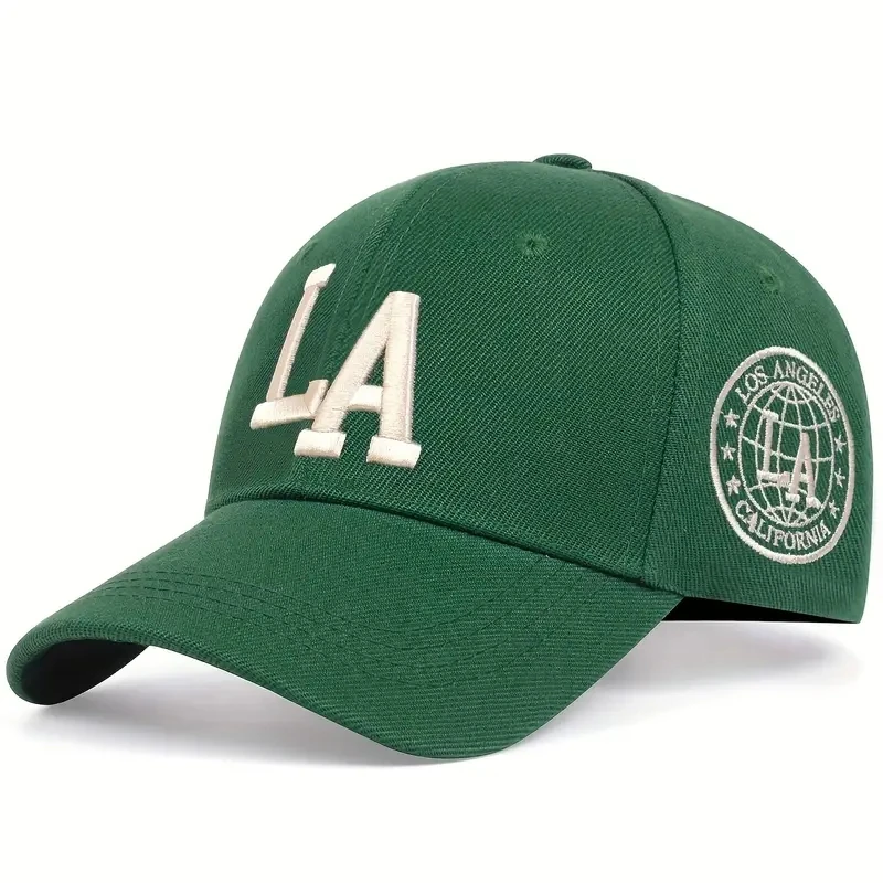 Gorras de Béisbol Unisex con Bordado de Letras LA, Gorras Casuales Ajustables para Primavera y Otoño, Gorra Deportiva para Golf con Protección Solar