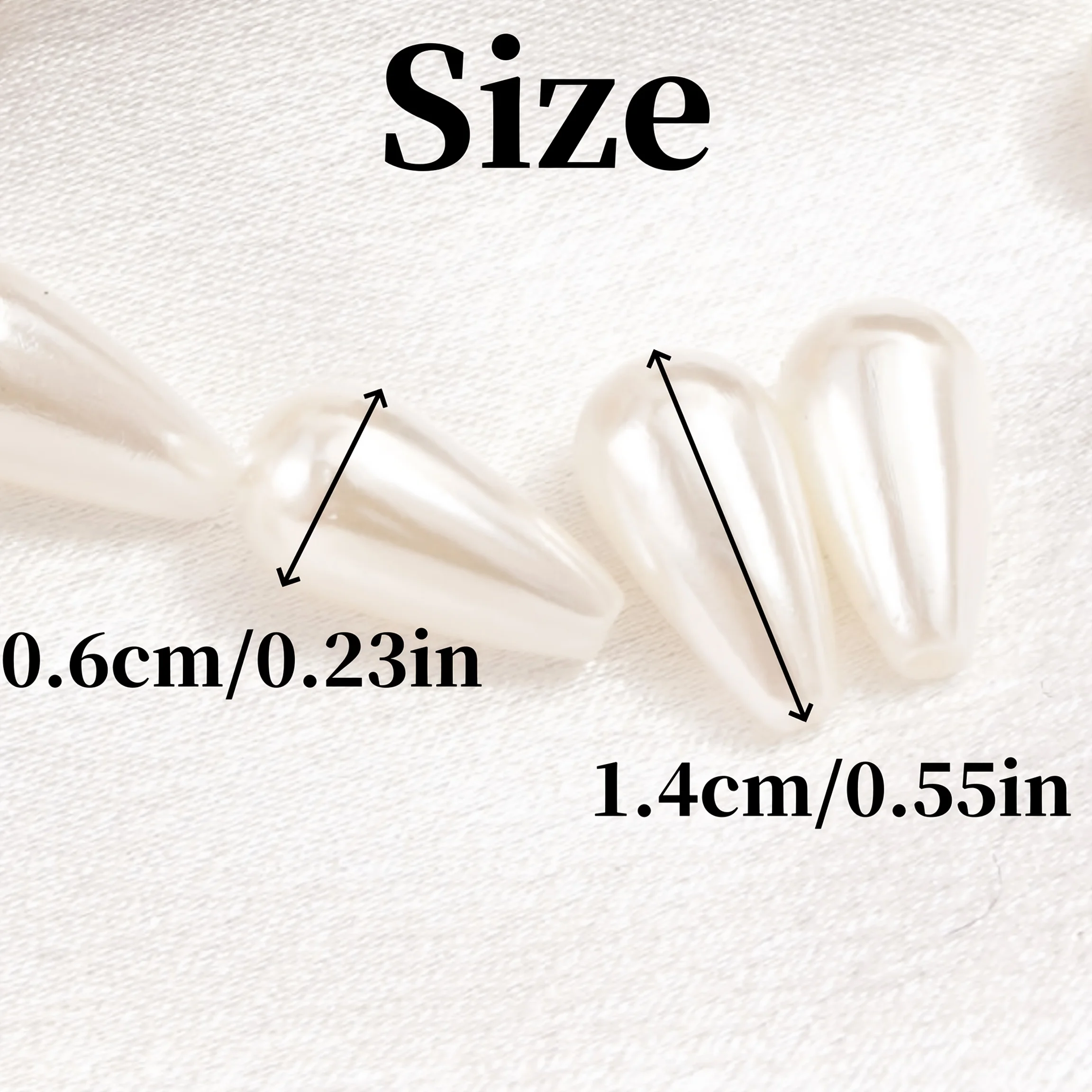 300pcs 14mm Pearl color, teardrop beads, water drop beads, acrylic beads, spacer beads, DIY handcrafted jewelry decoration beads view 5