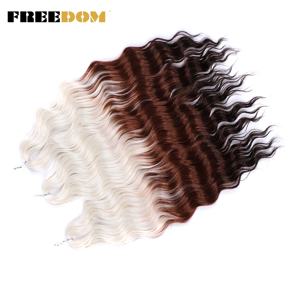 ANNA Hair Synthetische Tiefwellen-Flechthaarverlängerungen 24 Zoll Wasserwellen-Häkelzöpfe Ombre Blond Haar LENA – Detail 11