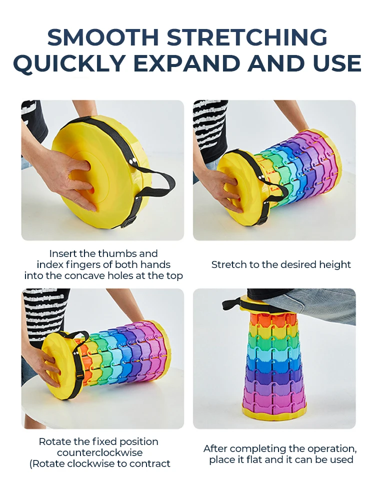 كرسي تلسكوبي محمول قابل للطي من البلاستيك، مقعد خفيف الوزن قابل للتعديل لصيد الأسماك على الشاطئ والتخييم، مقعد مدمج قابل للطي في الهواء الطلق