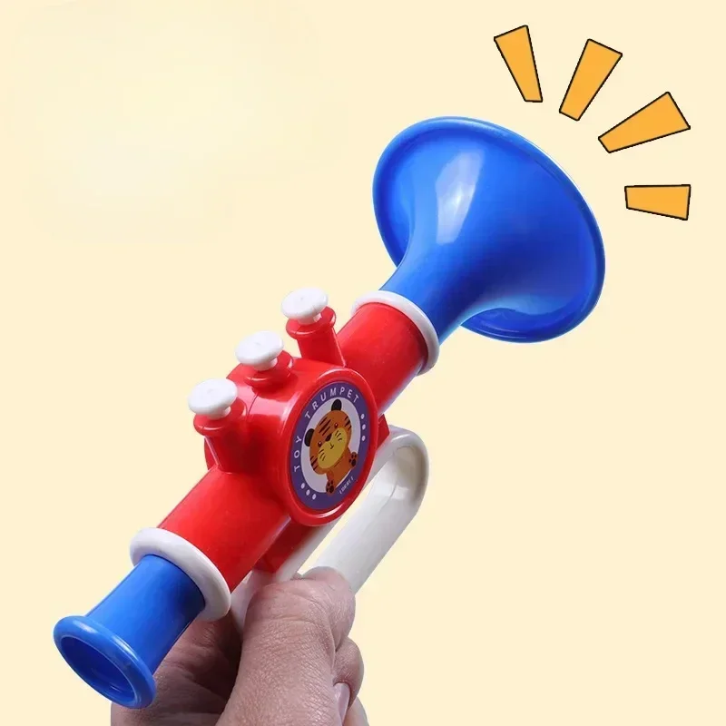 Instrumento de brinquedo para bebês, desenvolvimento sensorial, trompete, conjunto de brinquedos para crianças, educação musical precoce, sensorial para crianças