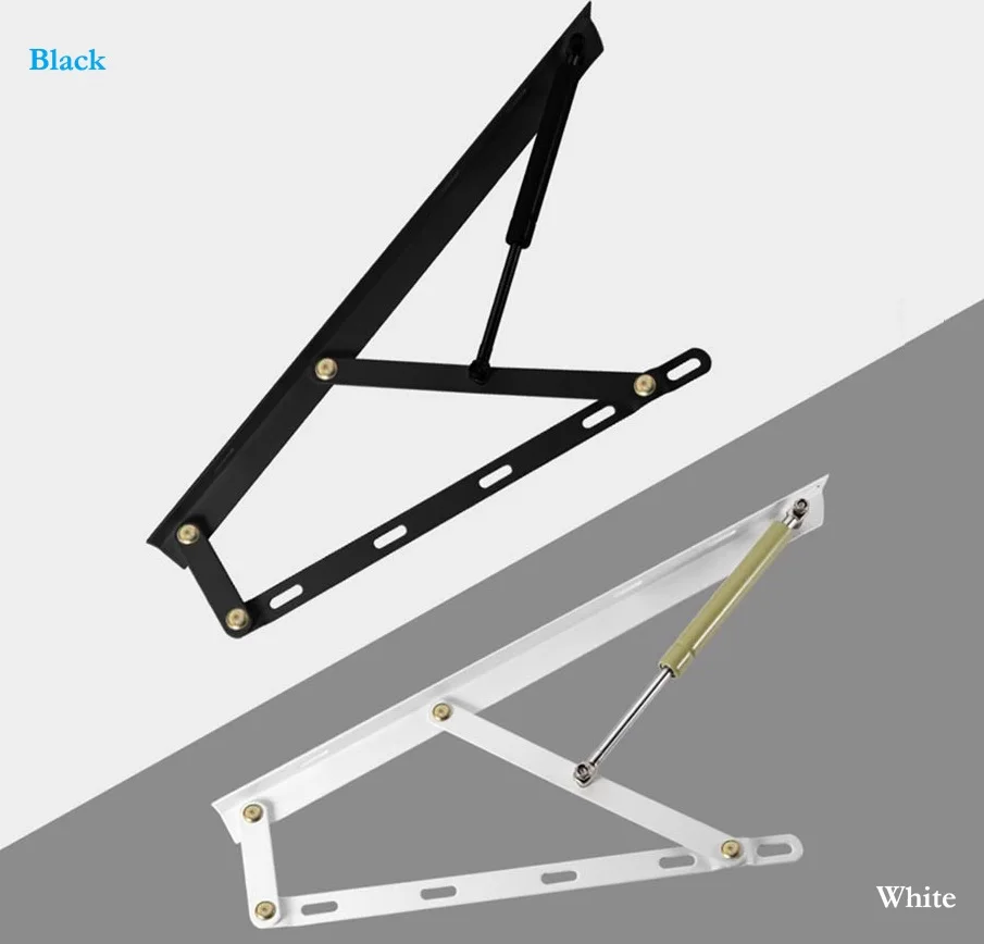 1Pair White Black Storage Bed Pneumatic Lifting Mechanism Support