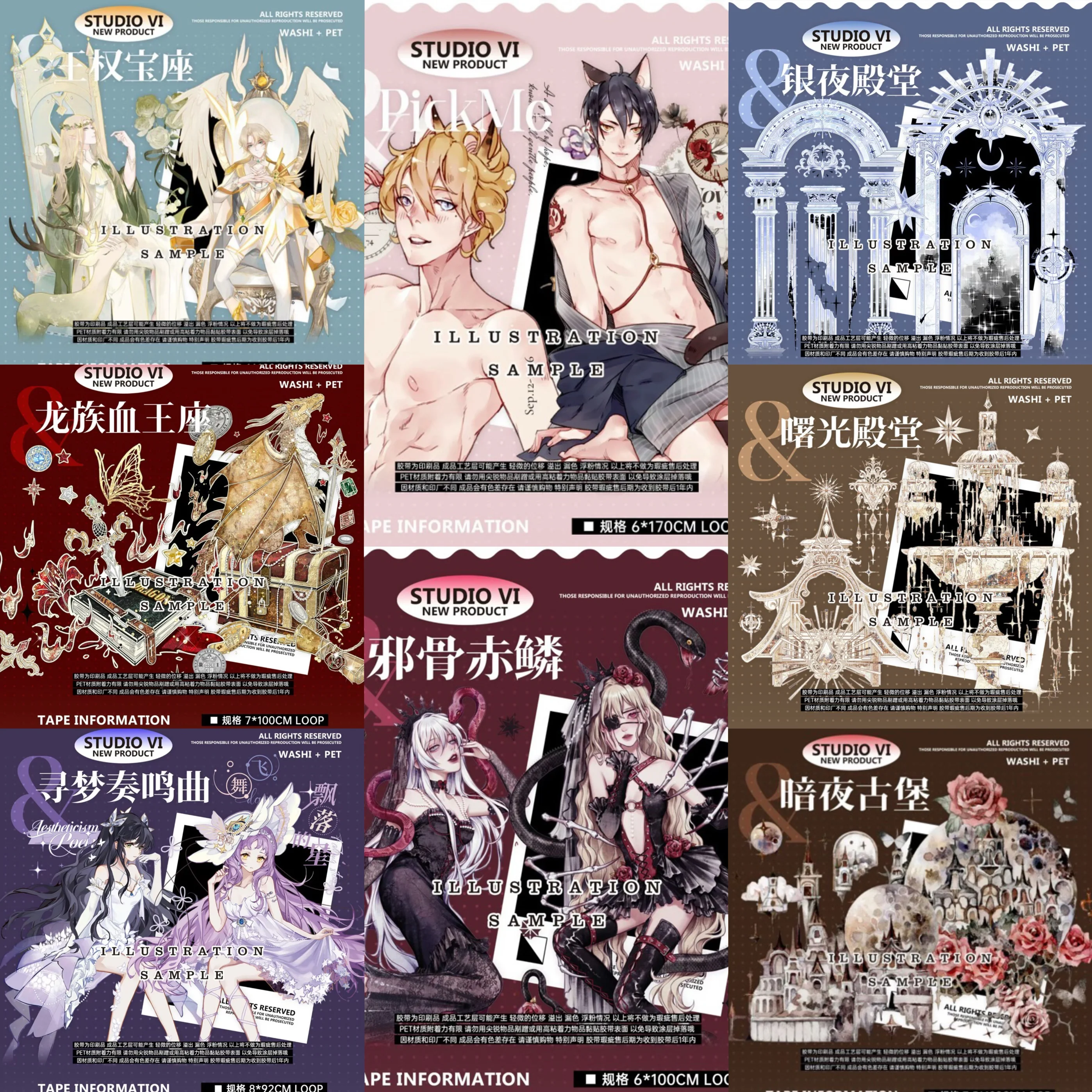 

1 Loop Washi Pet Tape Sample [S6] Pickme Evil Bones Red Scales Dream Sonata Throne of Thrones Silver Night Dawn Hall Dark Night