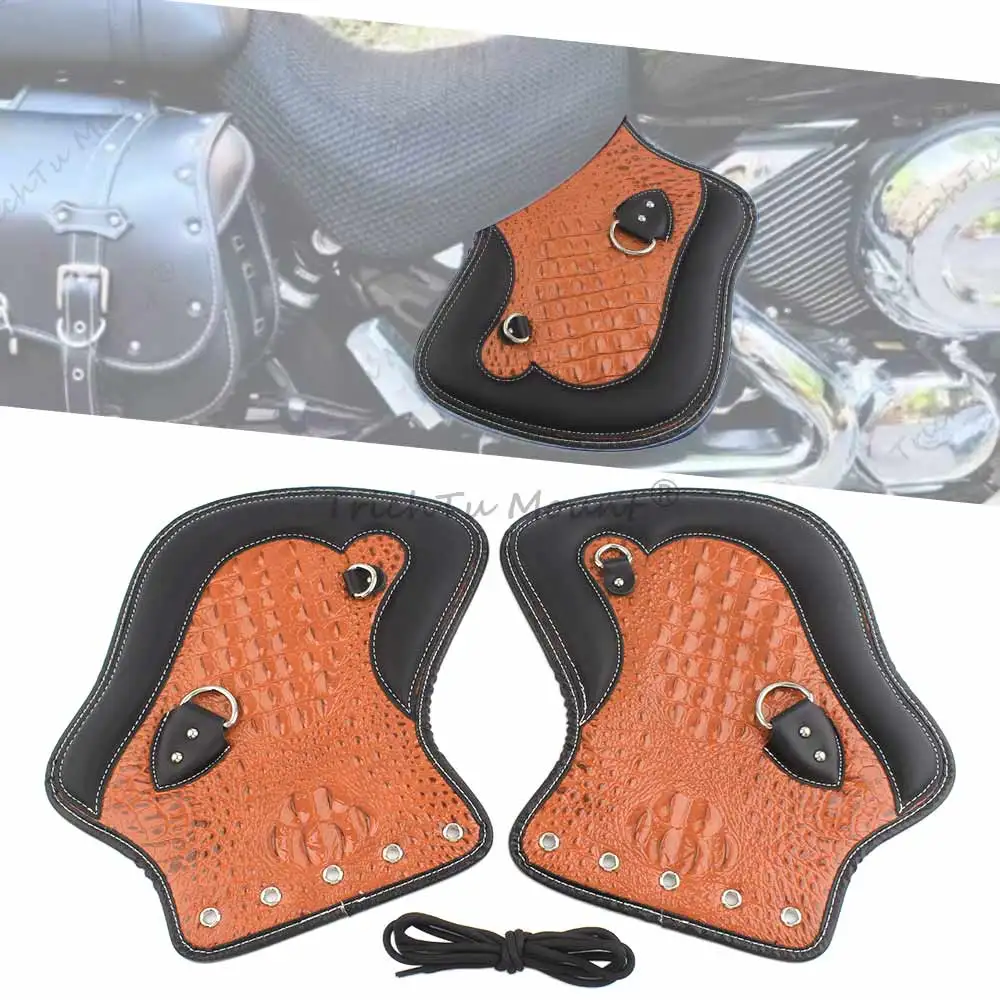 Motorcycle Horse Saddle Crocodile Leather Style PU Leather Thickened Heat Insulation Board Seat Heat Shield Deflectors Universal