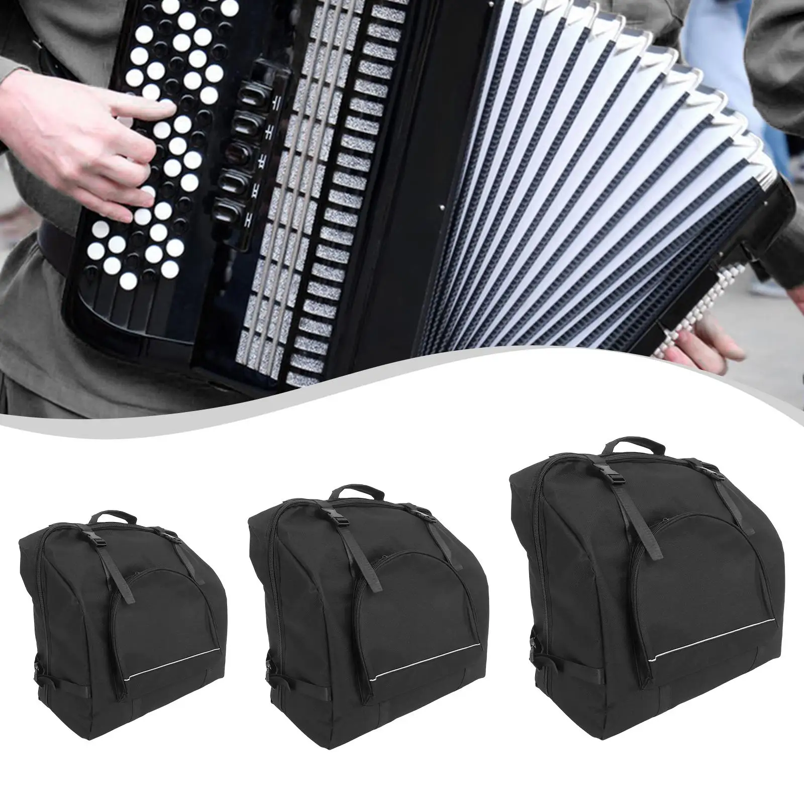 

Accordion Bag Waterproof Oxford Cloth Storage Case Adjustable Strap Backpack for Musical Instruments Studio