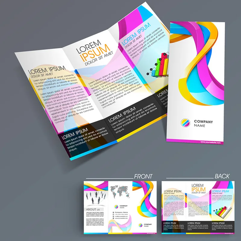 Customized. Factory Brochure Customized Double-Sided Color Page Album Manual Advertising Design and Production Half Fold-Fol