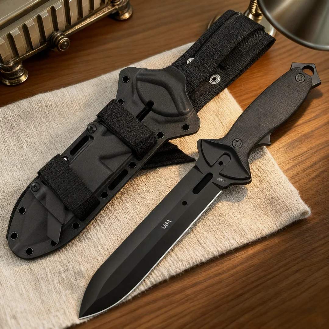 

0084BKXLE-B, outdoor camping climbing assistance tool, emergency knife for hiking exploration, sharp hunting knife