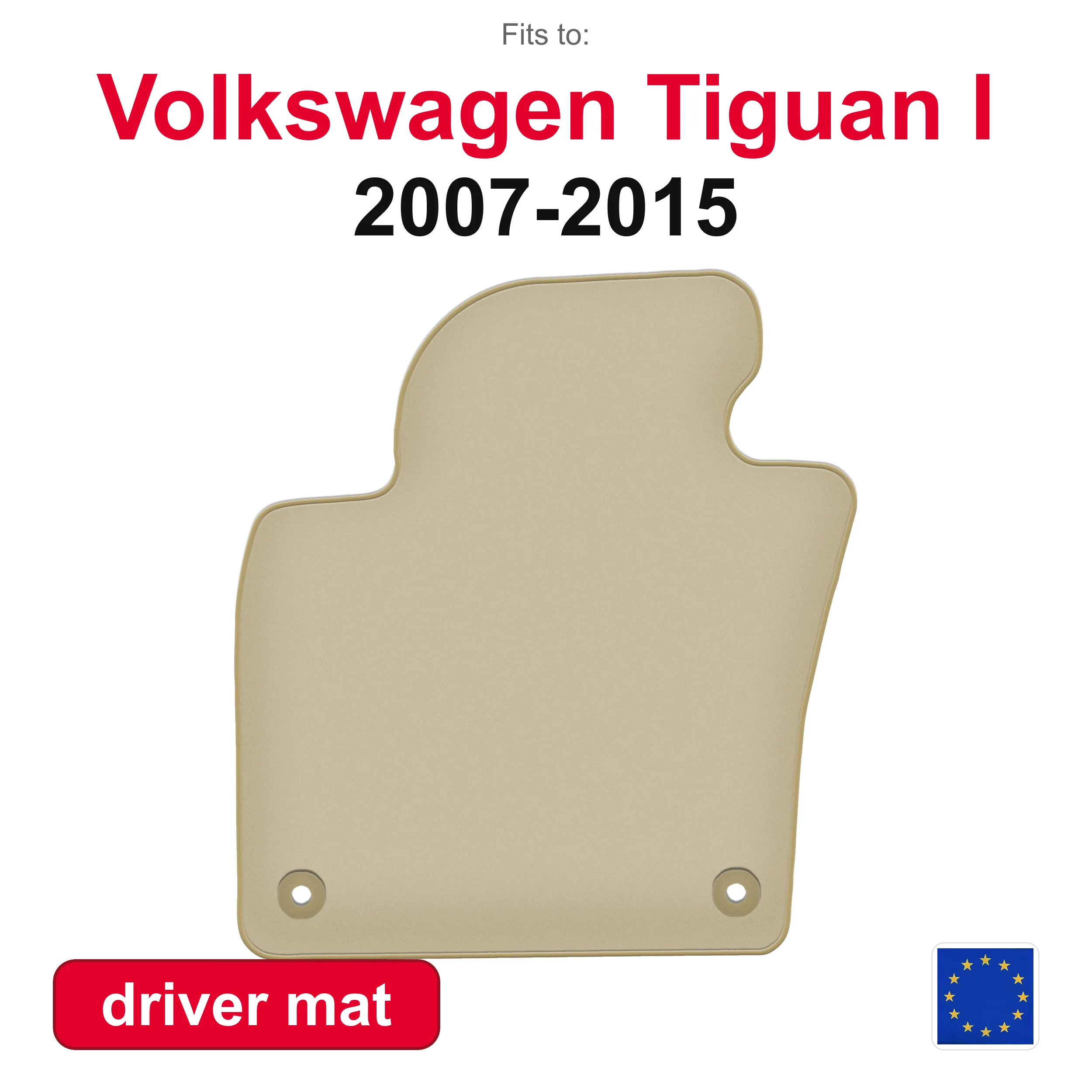PREMIUM automat voor Volkswagen Tiguan en minivan (2007-2015) - beige (1 stuk)